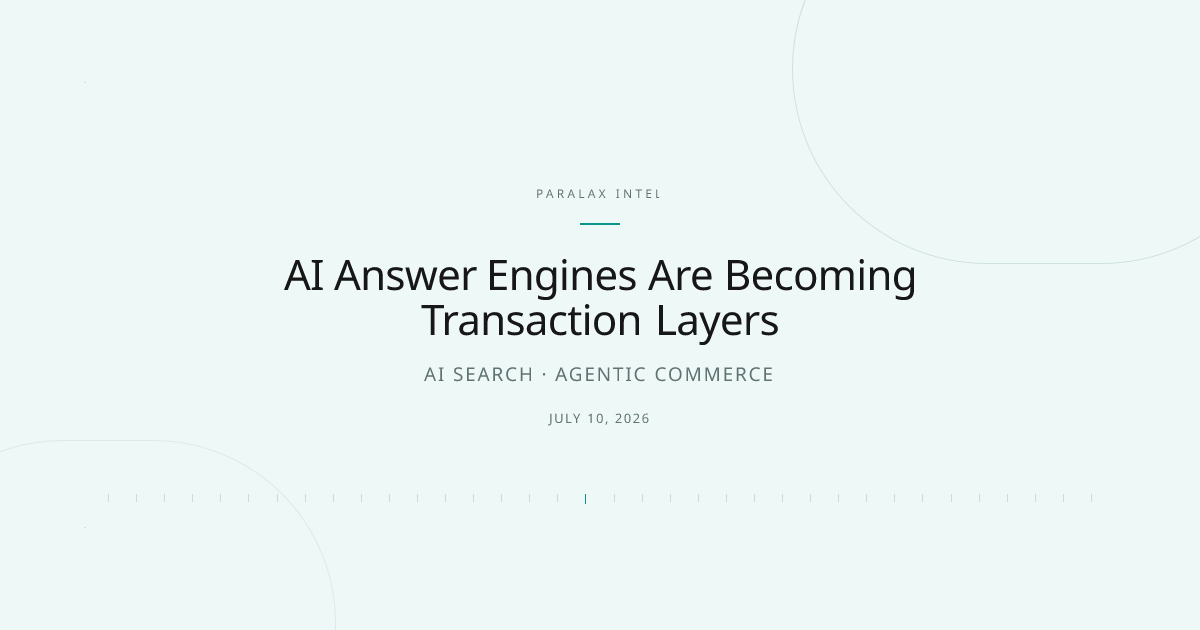AI Answer Engines Are Becoming Transaction Layers — Paralax intelligence image