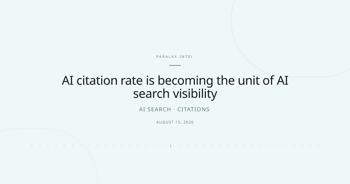 AI citation rate is becoming the unit of AI search visibility — Paralax intelligence image