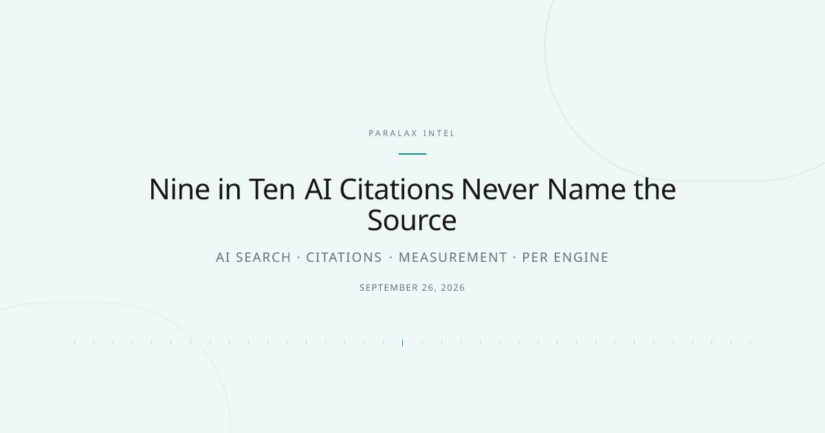 Nine in Ten AI Citations Never Name the Source — Paralax intelligence image