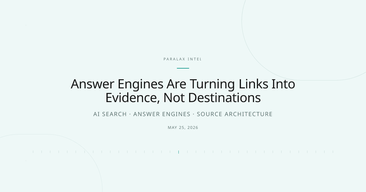 Answer Engines Are Turning Links Into Evidence, Not Destinations — Paralax intelligence image