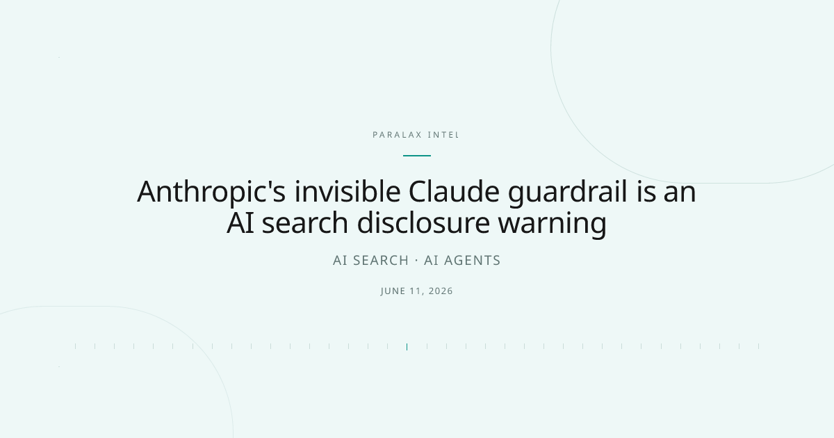 Anthropic's invisible Claude guardrail is an AI search disclosure warning — Paralax intelligence image