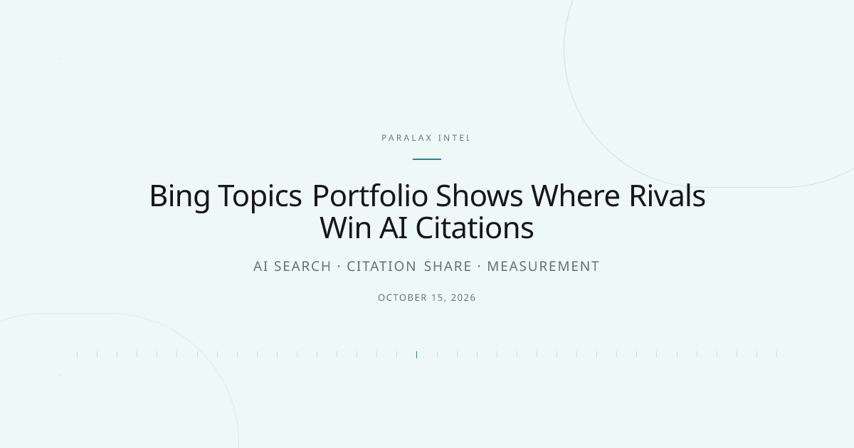 Bing Topics Portfolio Shows Where Rivals Win AI Citations — Paralax intelligence image