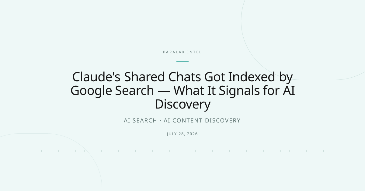 Claude's Shared Chats Got Indexed by Google Search — What It Signals for AI Discovery — Paralax intelligence image