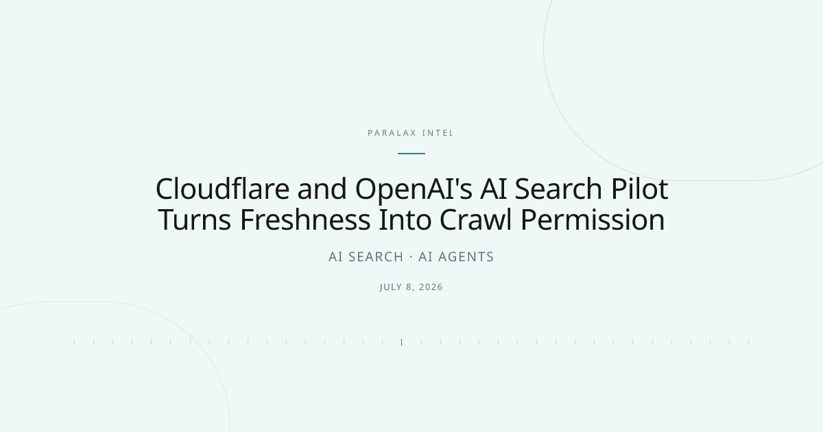 Cloudflare and OpenAI's AI Search Pilot Turns Freshness Into Crawl Permission — Paralax intelligence image