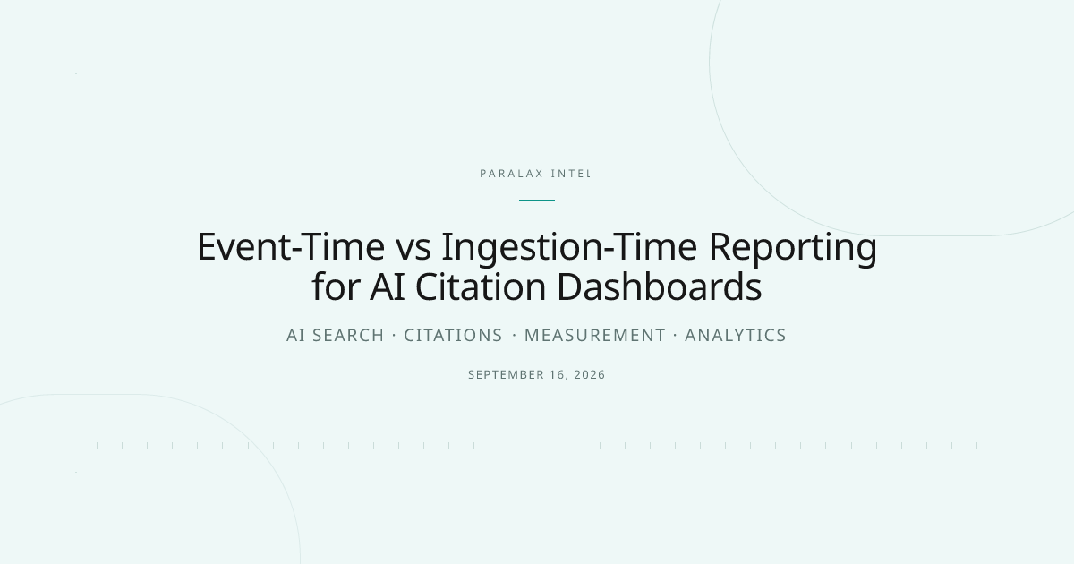 Event-Time vs Ingestion-Time Reporting for AI Citation Dashboards — Paralax intelligence image