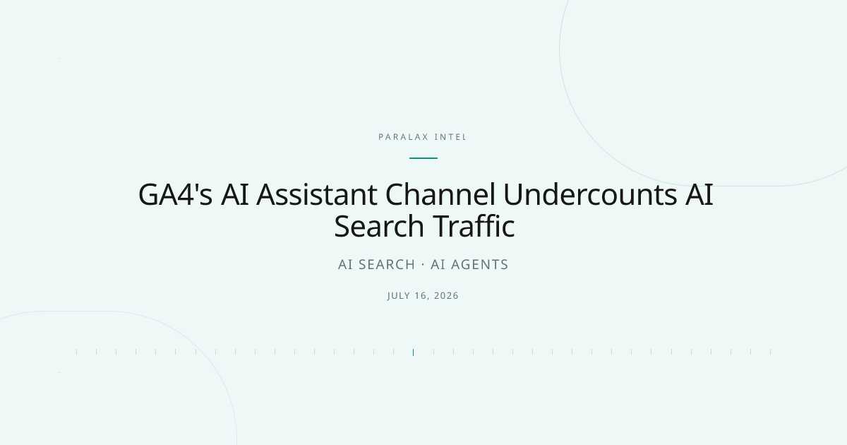GA4's AI Assistant Channel Undercounts AI Search Traffic — Paralax intelligence image