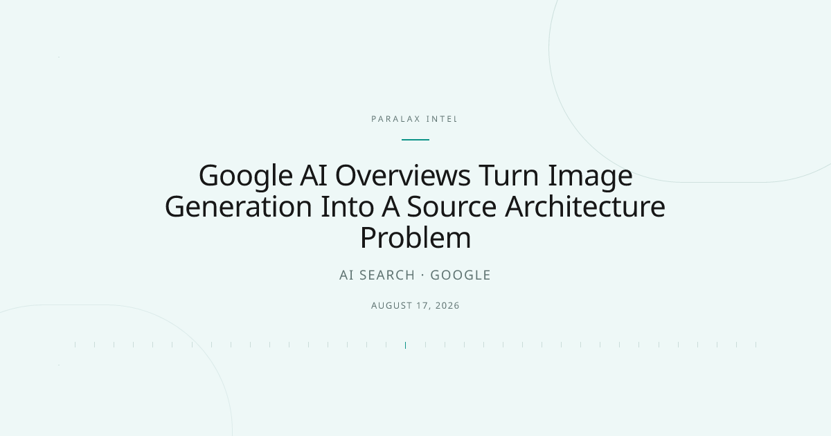 Google AI Overviews Turn Image Generation Into A Source Architecture Problem — Paralax intelligence image
