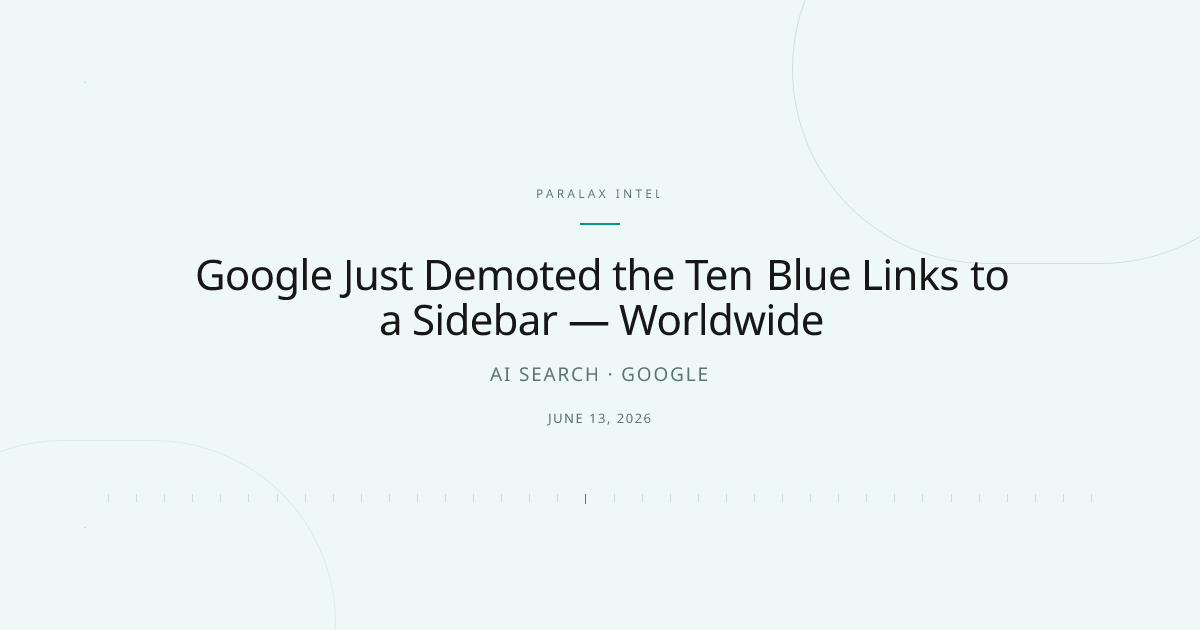 Google Just Demoted the Ten Blue Links to a Sidebar — Worldwide — Paralax intelligence image