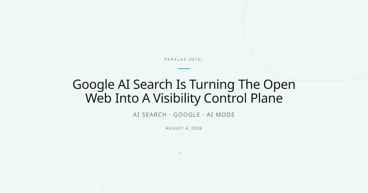 Google AI Search Is Turning The Open Web Into A Visibility Control Plane — Paralax intelligence image