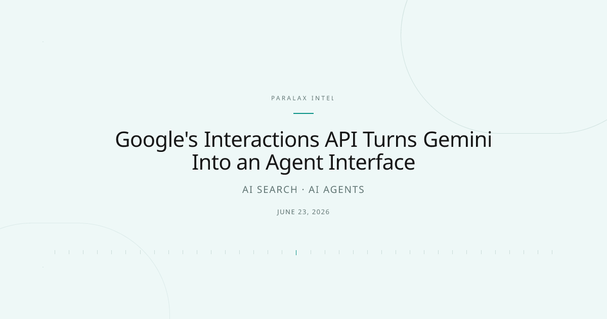 Google's Interactions API Turns Gemini Into an Agent Interface — Paralax intelligence image