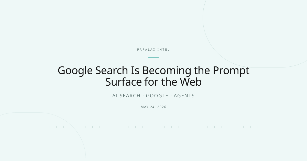 Google Search Is Becoming the Prompt Surface for the Web — Paralax intelligence image
