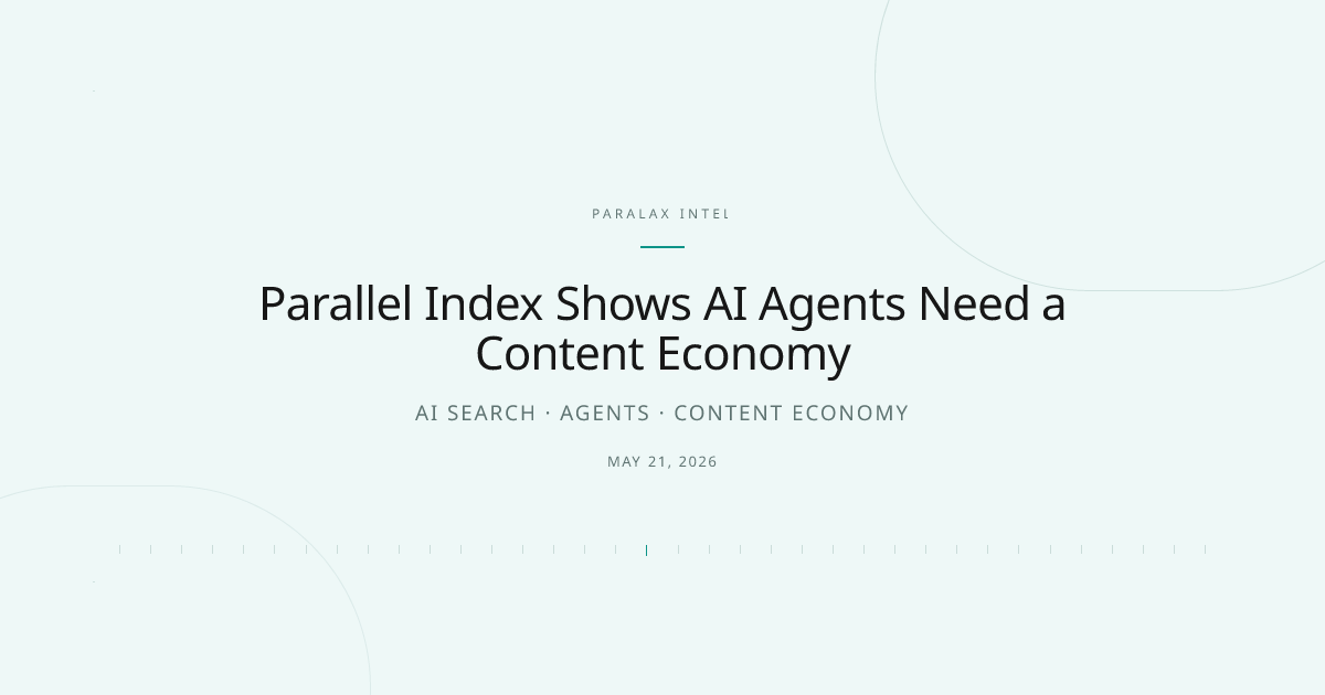 Parallel Index Shows AI Agents Need a Content Economy — Paralax intelligence image