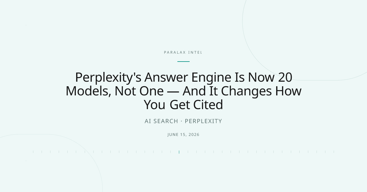 Perplexity's Answer Engine Is Now 20 Models, Not One — And It Changes How You Get Cited — Paralax intelligence image