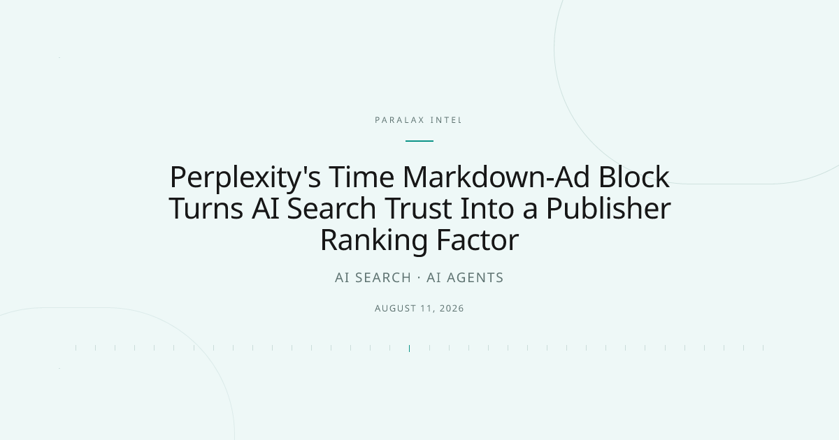 Perplexity's Time Markdown-Ad Block Turns AI Search Trust Into a Publisher Ranking Factor — Paralax intelligence image