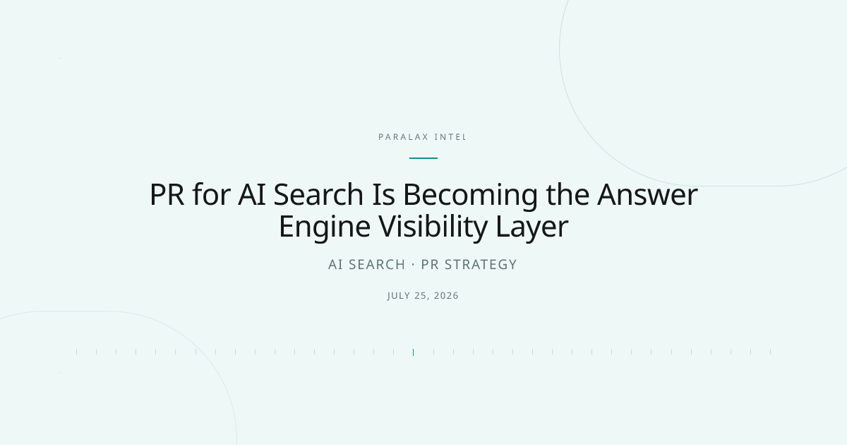 PR for AI Search Is Becoming the Answer Engine Visibility Layer — Paralax intelligence image