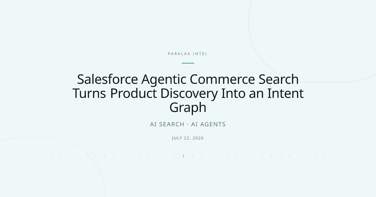 Salesforce Agentic Commerce Search Turns Product Discovery Into an Intent Graph — Paralax intelligence image