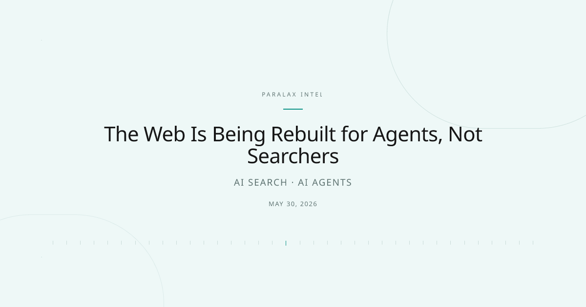 The Web Is Being Rebuilt for Agents, Not Searchers — Paralax intelligence image